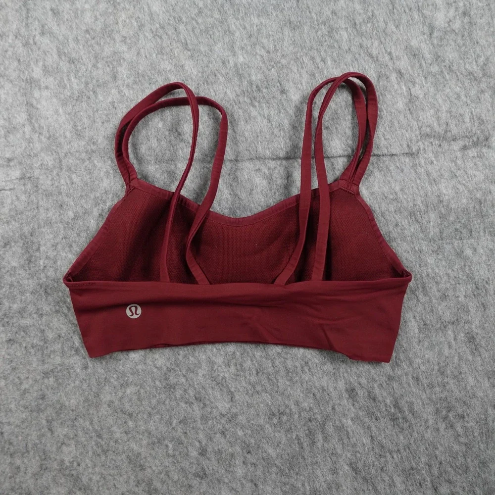 Lululemon Bra Womens 24 Maroon‎ Strappy Double Strap Activewear Yoga Gym Workout